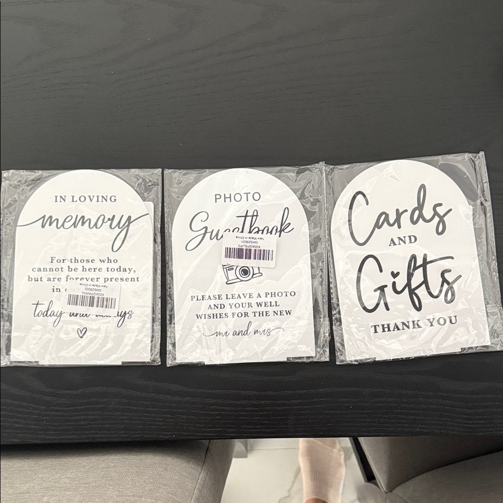 Elegant White Wedding Signage Set